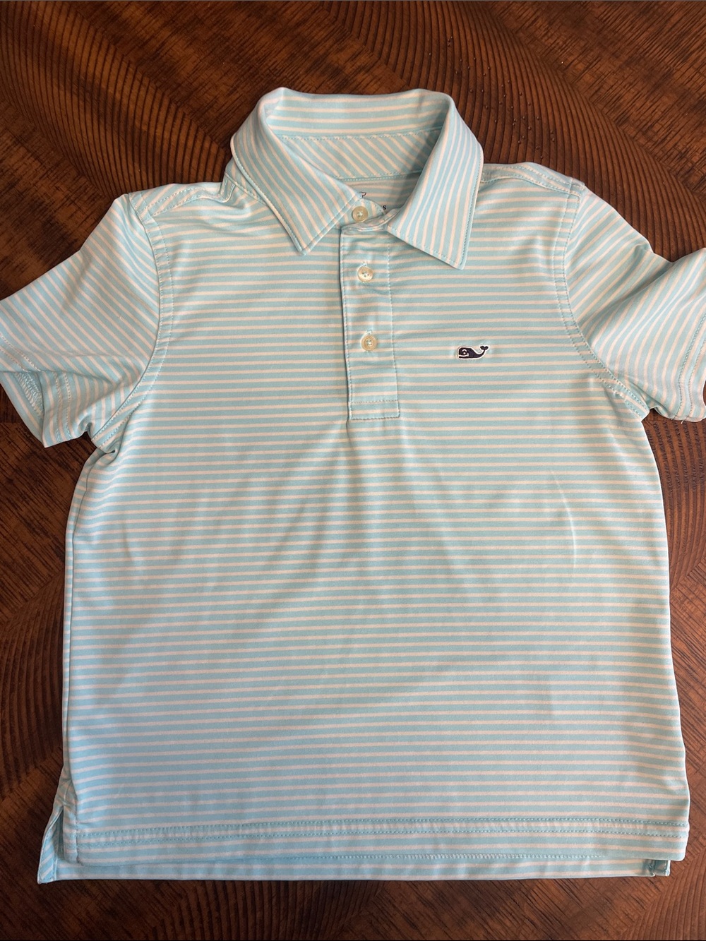 Vineyard Vines Boys Mint & White Striped Polo